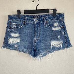 Abercrombie Low Rise Short Distressed Cutoff Denim Shorts - Size 29/8